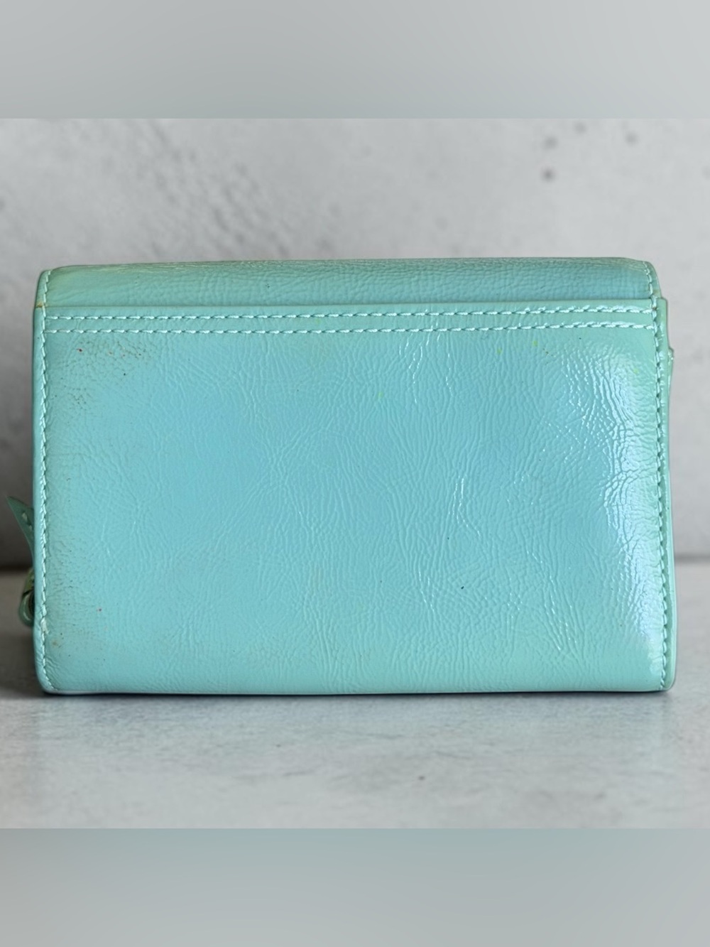 Coach Soho Pleated Leather Mineral Teal Leather Compact Wallet - Picture 3 of 10